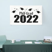 PhD Afstudeerder 2022 Petten en diploma's (zwart) Spandoek (Beurs)