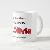 PhD-Afstuderen Eigenlijk is het Dr. Funny Academic Extra Grote Beker (Voorkant rechts)