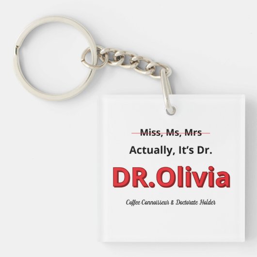 PhD-Afstuderen Eigenlijk is het Dr. Funny Academic Sleutelhanger (voorkant)