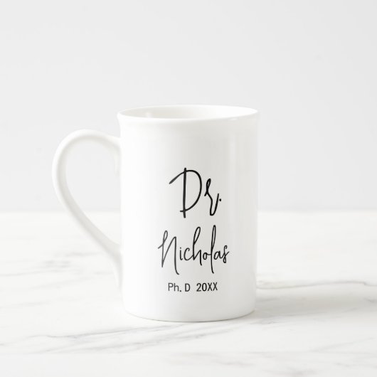 PhD Afstuderen Gift Doctorate graad Afstuderen Porselein Kop (Links)