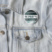 PhD afstuderen platina blauw Ronde Button 5,7 Cm (In situ)