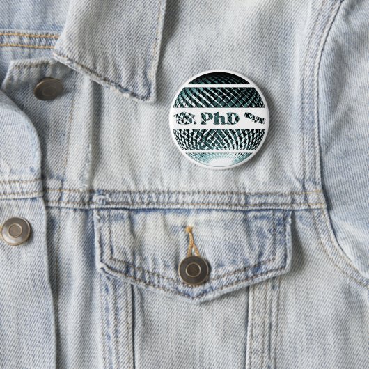 PhD afstuderen platina blauw Ronde Button 5,7 Cm (In situ)