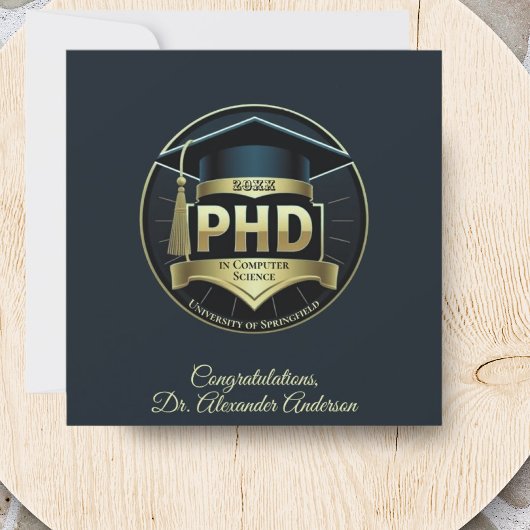 PhD afstuderen thesis verdediging gratulation card