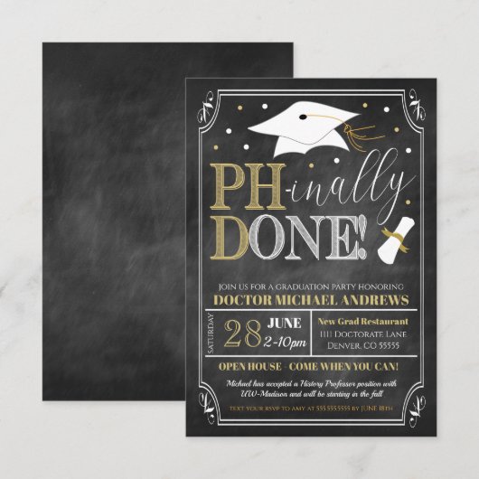 PhD Afstuderen Uitnodiging (Voorkant / Achterkant)