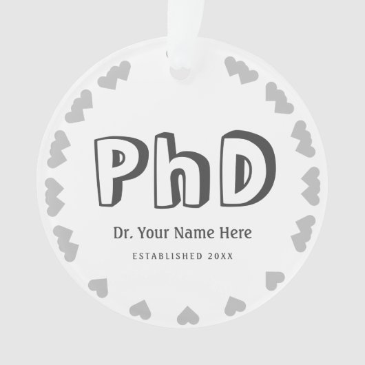 PhD-Afstuderen-versiering personaliseren Ornament (voorkant)