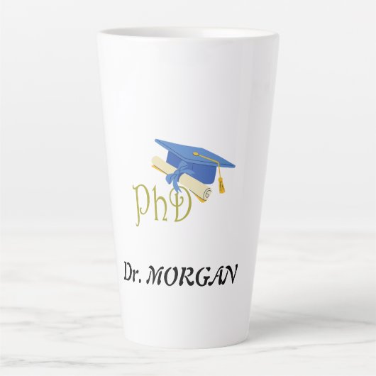 PhD Cool Medical Afstuderen Congrate Nieuwe Dokter Latte Mok (Voorkant)