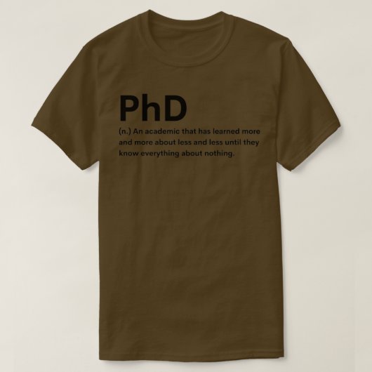 Phd-definitie 7 t-shirt (Design voorkant)