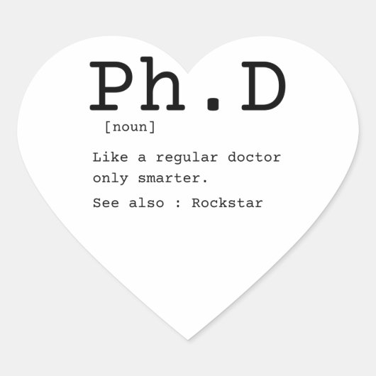PhD definition filoy doctor disseration Hart Sticker (Voorkant)