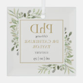 Phd Degree Waterverf Greenery Keepomwille Glas Ornament (Achterkant)