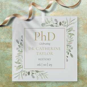 Phd Degree Waterverf Greenery Keepomwille Glas Ornament