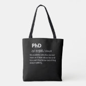PhD Funny Dictionary Definition Draagtas (Achterkant)