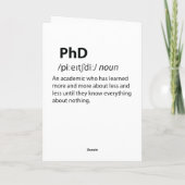 PhD Funny Dictionary Definition Feestdagen Kaart (Achterkant)