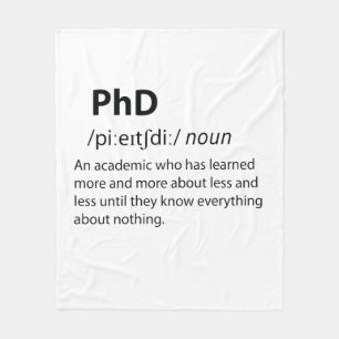 PhD Funny Dictionary Definition Fleece Deken