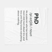 PhD Funny Dictionary Definition Fleece Deken (Voorkant (Horizontaal))