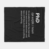 PhD Funny Dictionary Definition Fleece Deken (Voorkant (Horizontaal))