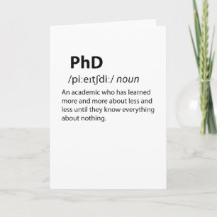 PhD Funny Dictionary Definition Kaart