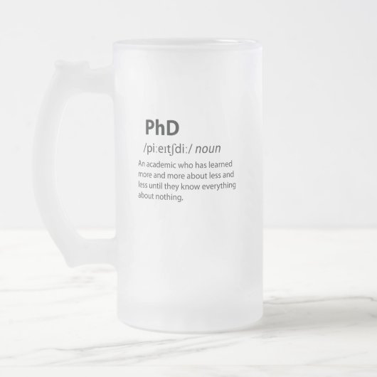 PhD Funny Dictionary Definition Matglas Bierpul (Links)