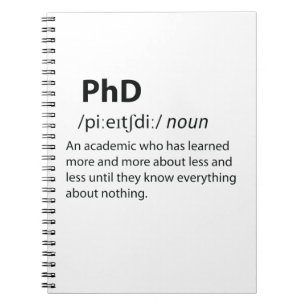 PhD Funny Dictionary Definition Notitieboek