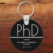 PhD-graad Afstuderen Zwarte voor Sleutelhanger (Voorkant)