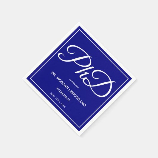 PhD graad Blauw Afstuderen Party Servetten (Hoek)