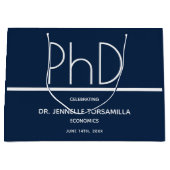 PhD graad Blauw Graduation Party Grote Gift Bag Groot Cadeauzakje (Voorkant)