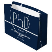 PhD graad Blauw Graduation Party Grote Gift Bag Groot Cadeauzakje (Achterkant Gekanteld)