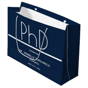 PhD graad Blauw Graduation Party Grote Gift Bag Groot Cadeauzakje