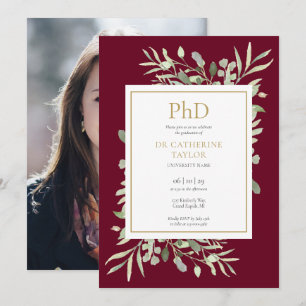 PhD-graad bordeauxgroen foto afstuderen Kaart