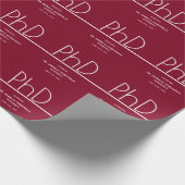 PhD-graad Graduation Party Burgundy Cadeaupapier (Hoek)