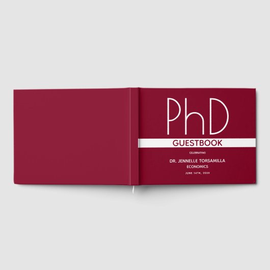 PhD-graad Graduation Party Burgundy Gastenboek (Volledig)