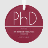 PhD-graad Graduation Party Burgundy Keepomwille Ornament (achterkant)
