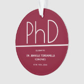 PhD-graad Graduation Party Burgundy Keepomwille Ornament (voorkant)