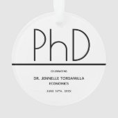 PhD-graad in graden in White Black Keepomwille Ornament (achterkant)