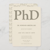 PhD graad Tan Khaki Afstudeerfeest Kaart (Voorkant / Achterkant)