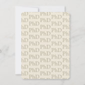 PhD graad Tan Khaki Afstudeerfeest Kaart (Achterkant)