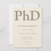 PhD graad Tan Khaki Afstudeerfeest Kaart (Voorkant)