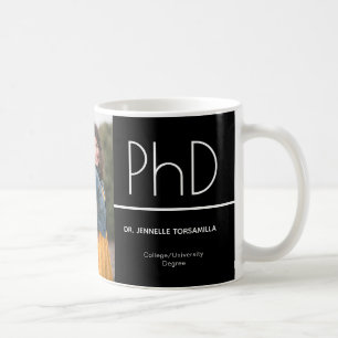 PhD-graad zwart wit Afstuderen foto-toetsenbord Koffiemok