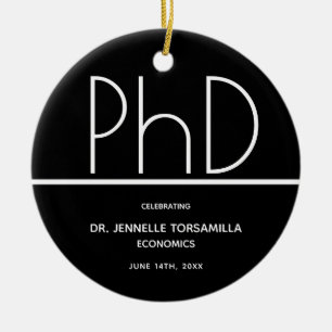 PhD gradatie Black Keepomwille Keramisch Ornament