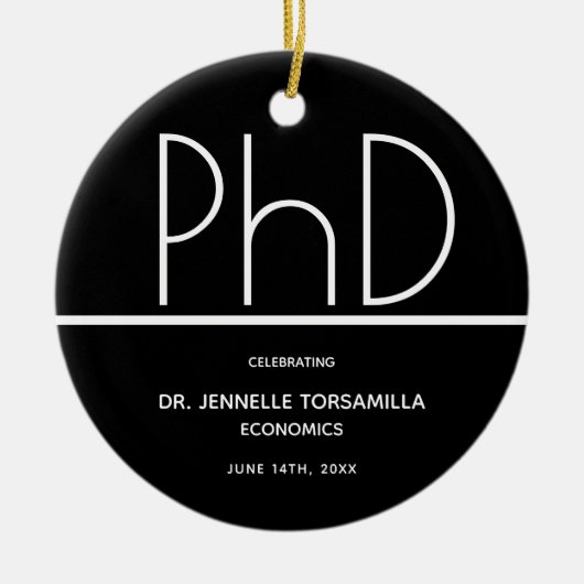 PhD gradatie Party Black Keepomwille Keramisch Ornament (Voorkant)