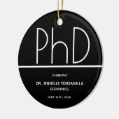 PhD gradatie Party Black Keepomwille Keramisch Ornament (Links)