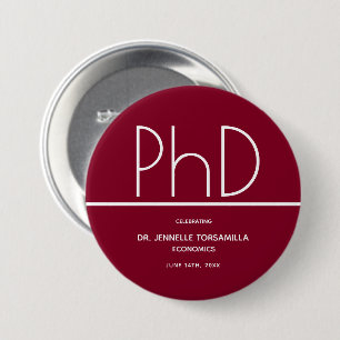 PhD gradenkeepslang Afstuderen Ronde Button 7,6 Cm