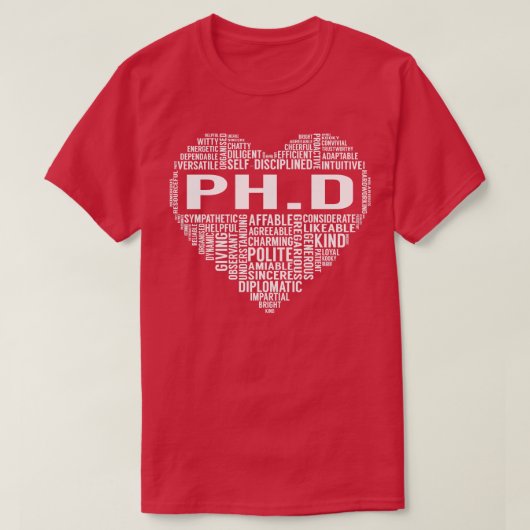 PhD-hart T-shirt (Design voorkant)