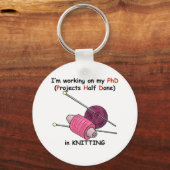 PhD in Knitting Sleutelhanger (Voorkant)