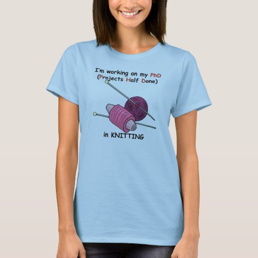 PhD in Knitting T-shirt (Voorkant)