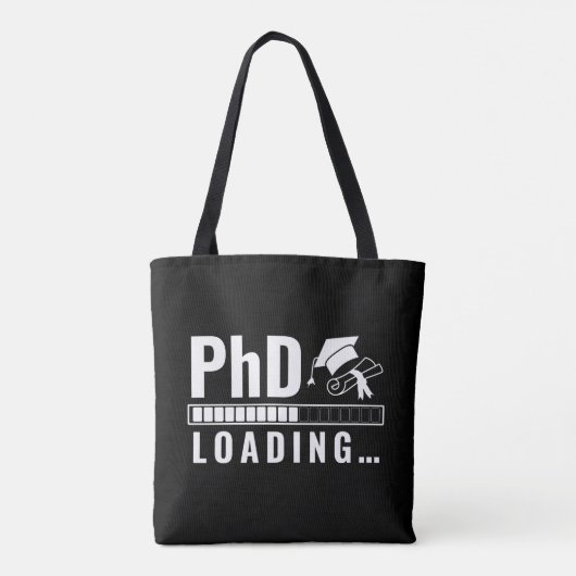 PhD laadbalk Afstuderen Student White Fun Script Draagtas (Achterkant)