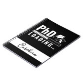 PhD laadbalk Afstuderen studentennaam wit zwart Notitieboek (Linkerzijde)