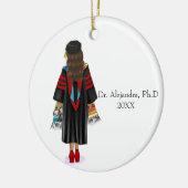PhD Latina Afstuderen met aangepaste naam Keramisch Ornament (Links)
