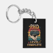 PhD-niveau Complete Afstuderen Doctorate Gaming Sleutelhanger (Voorkant Links)