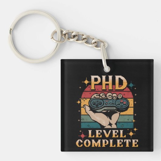 PhD-niveau Complete Afstuderen Doctorate Gaming Sleutelhanger (Voorkant)