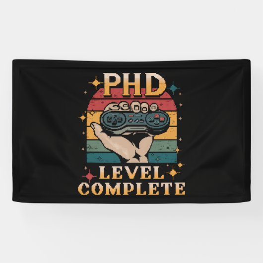 PhD-niveau Complete Afstuderen Doctorate Gaming Spandoek (Horizontaal)